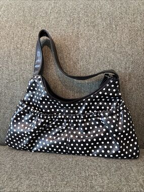Black & White Polka Dot Hobo Shoulder Bag Purse